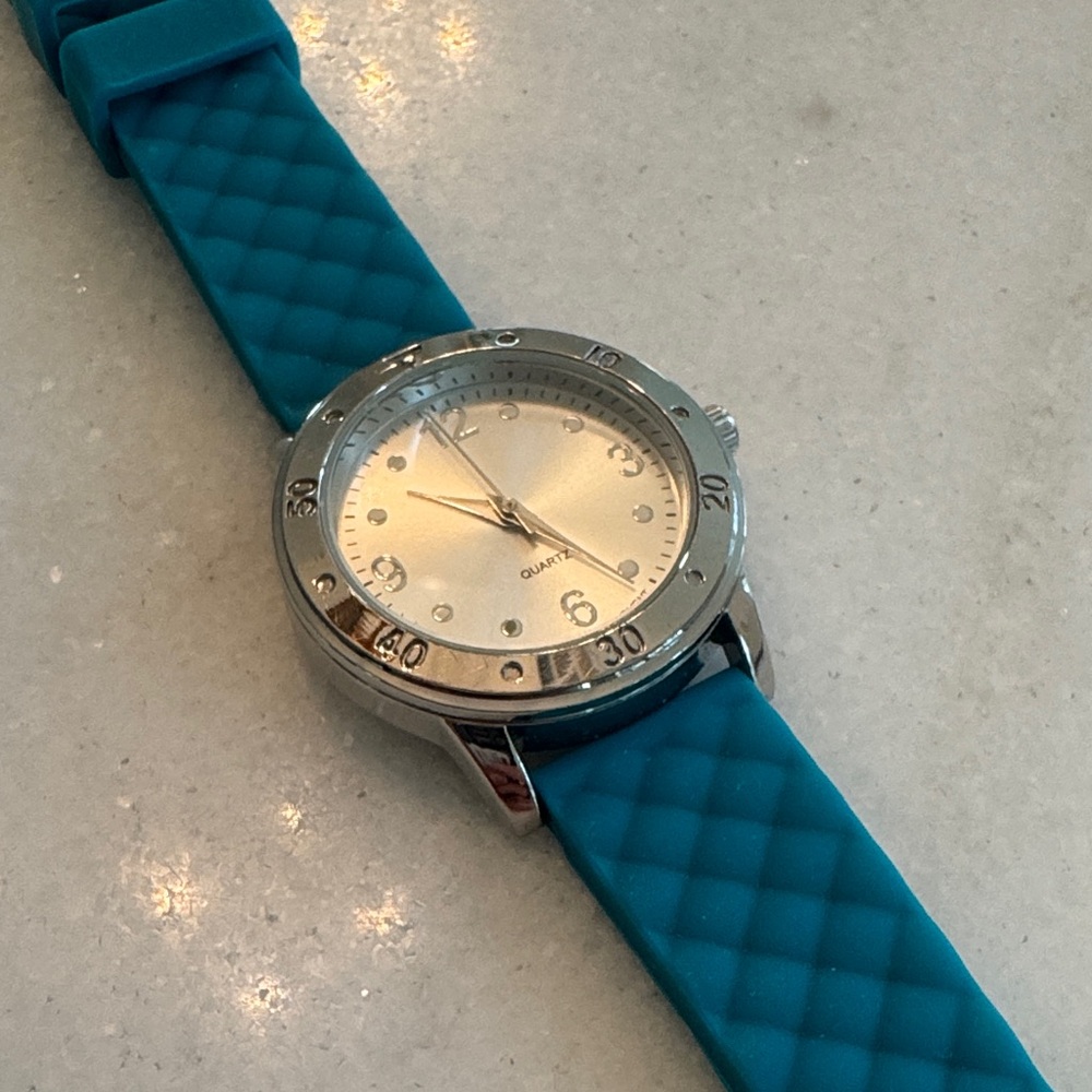 Geneva Silver and Teal Women's Watch